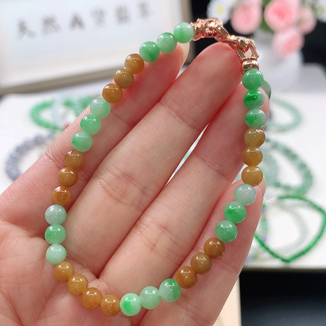 翡翠未镶嵌手链手链5mm