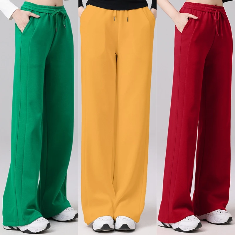 春夏新款广场舞时尚百搭显瘦窄版直筒裤运动休闲健身跳操长裤SY