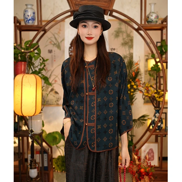 【董小姐】！高货福利！桑蚕丝红云纱香云纱外套女