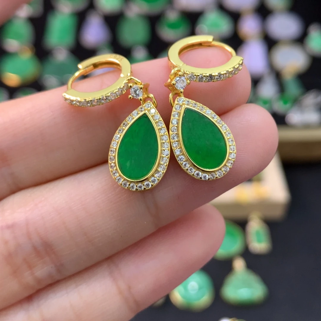 翡翠未镶嵌耳饰耳坠