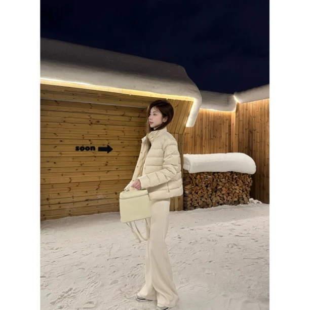 【Cikky定制】立领常规款圆领秋冬女装韩版修身型显瘦短款羽绒服