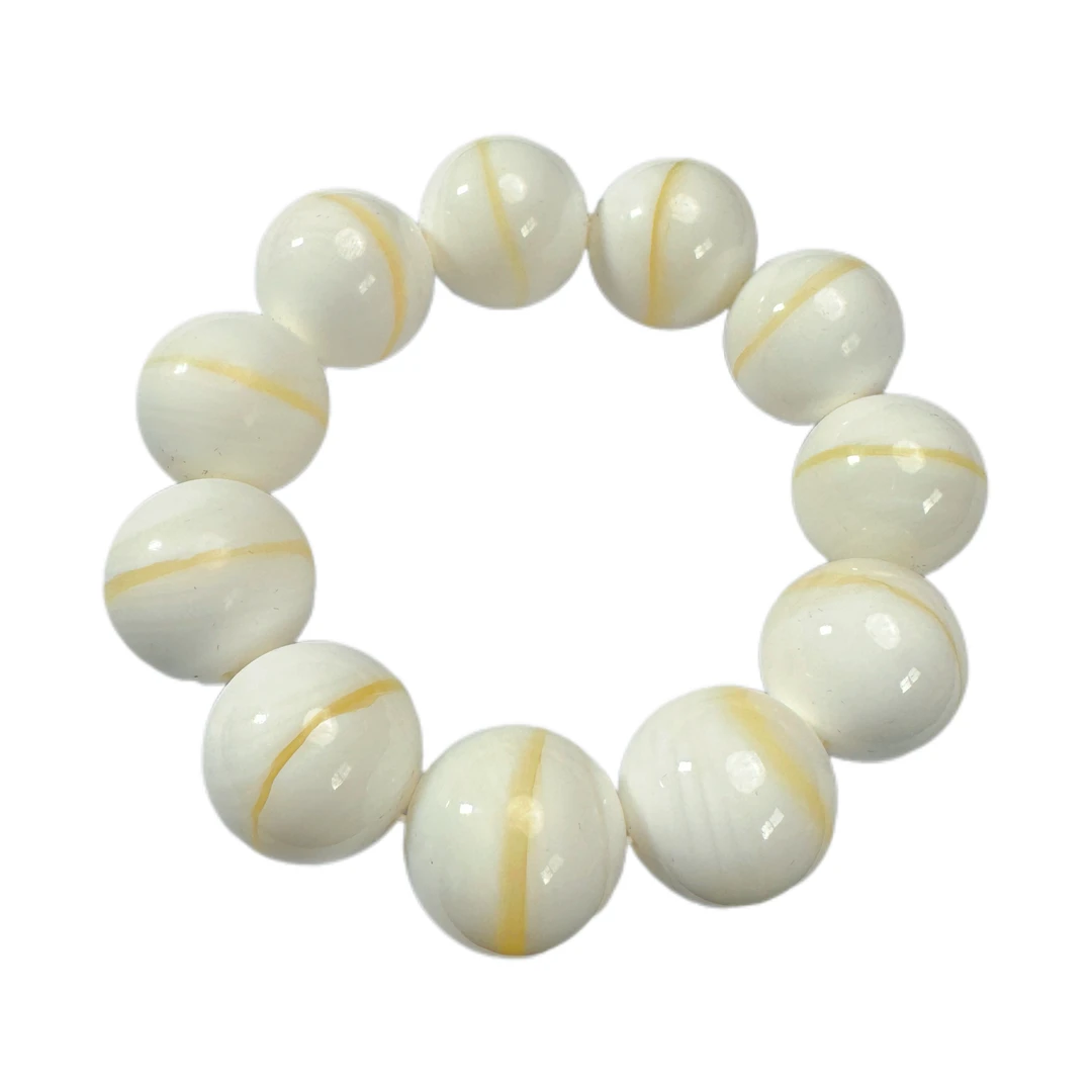 简约 奶白金丝 2.0贝壳转运珠手串 A100-YS-1B