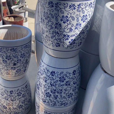 低腰锥形青花瓷大号32*39