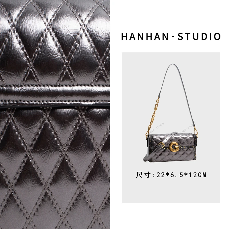 【韩韩甄选】QYX-98091-月光银 轻奢时尚气质百搭小众单肩腋下包