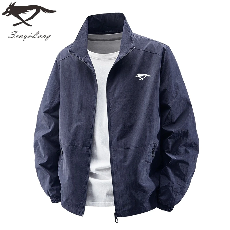 2025春夏季新品男士夹克运动休闲宽松立领防风透气薄款外套男爆款