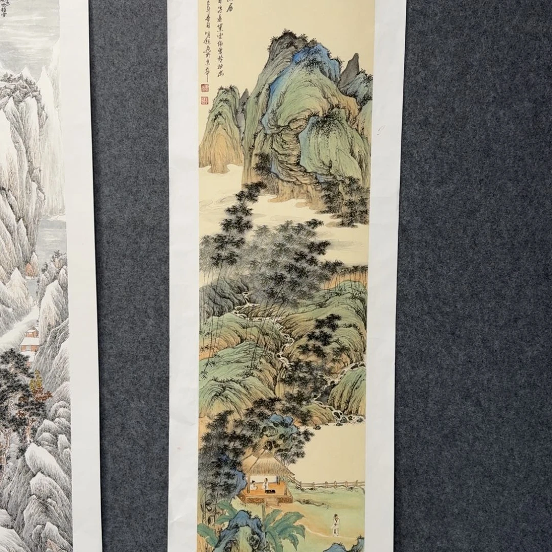 国画明锐老师作品四尺对开