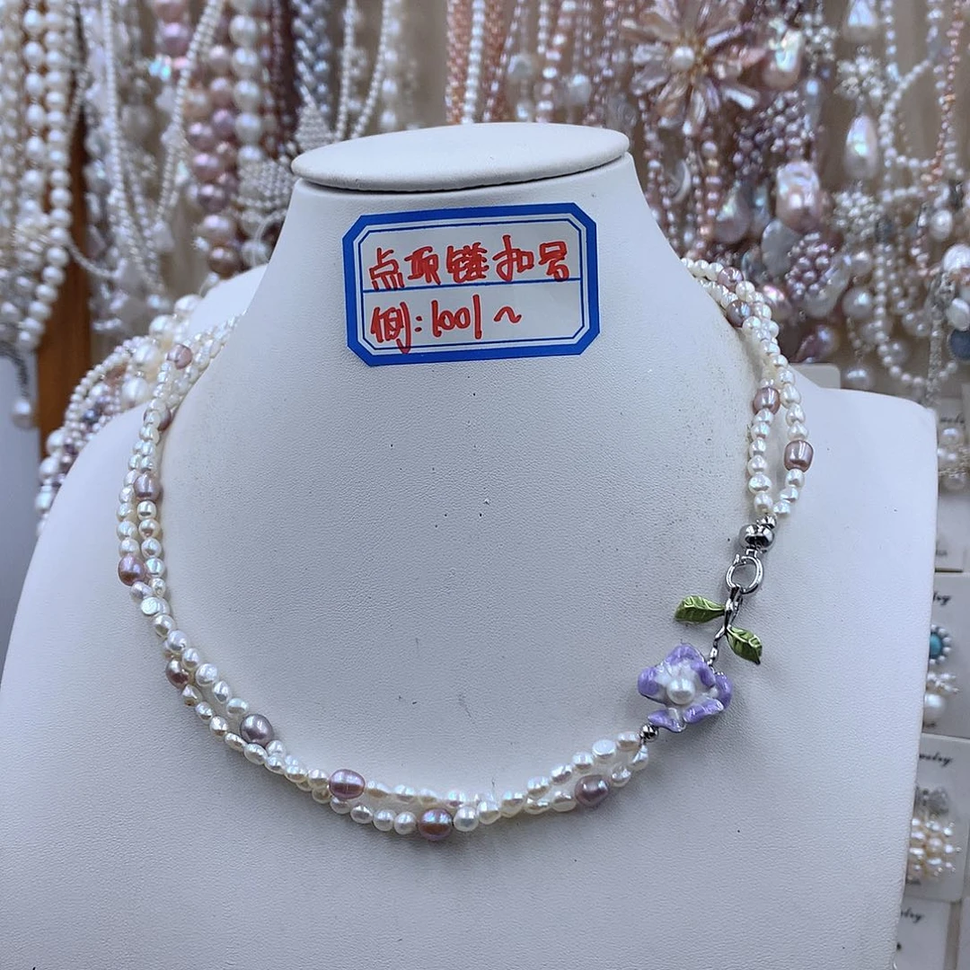 银S925镶嵌项链耳饰淡水珍珠