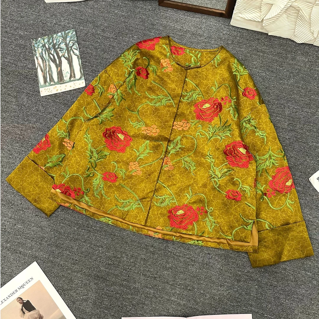 辰曦同款【金粉世家】创意款新中式桑蚕丝刺绣外套