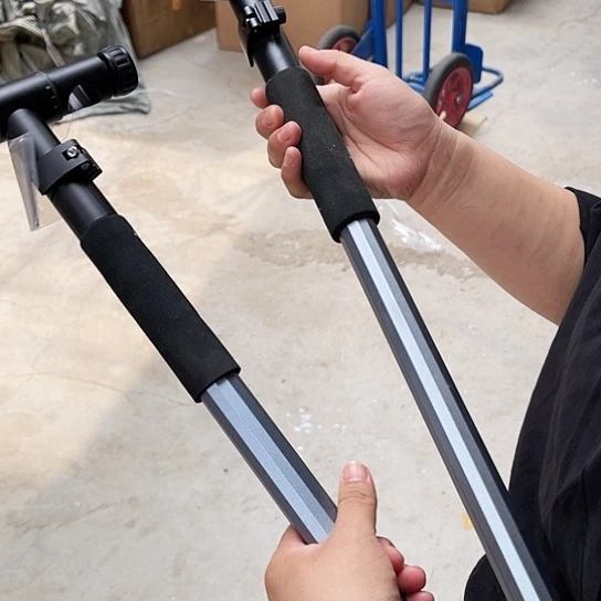 黑铝合金伸缩拐杖伞杆