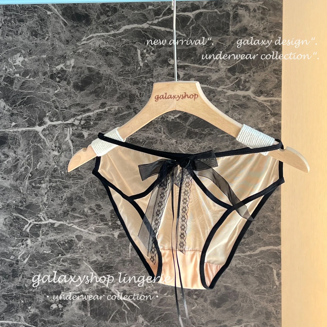 galaxyshop·蝴蝶结*蕾丝拼接镂空网纱透气三角裤内裤