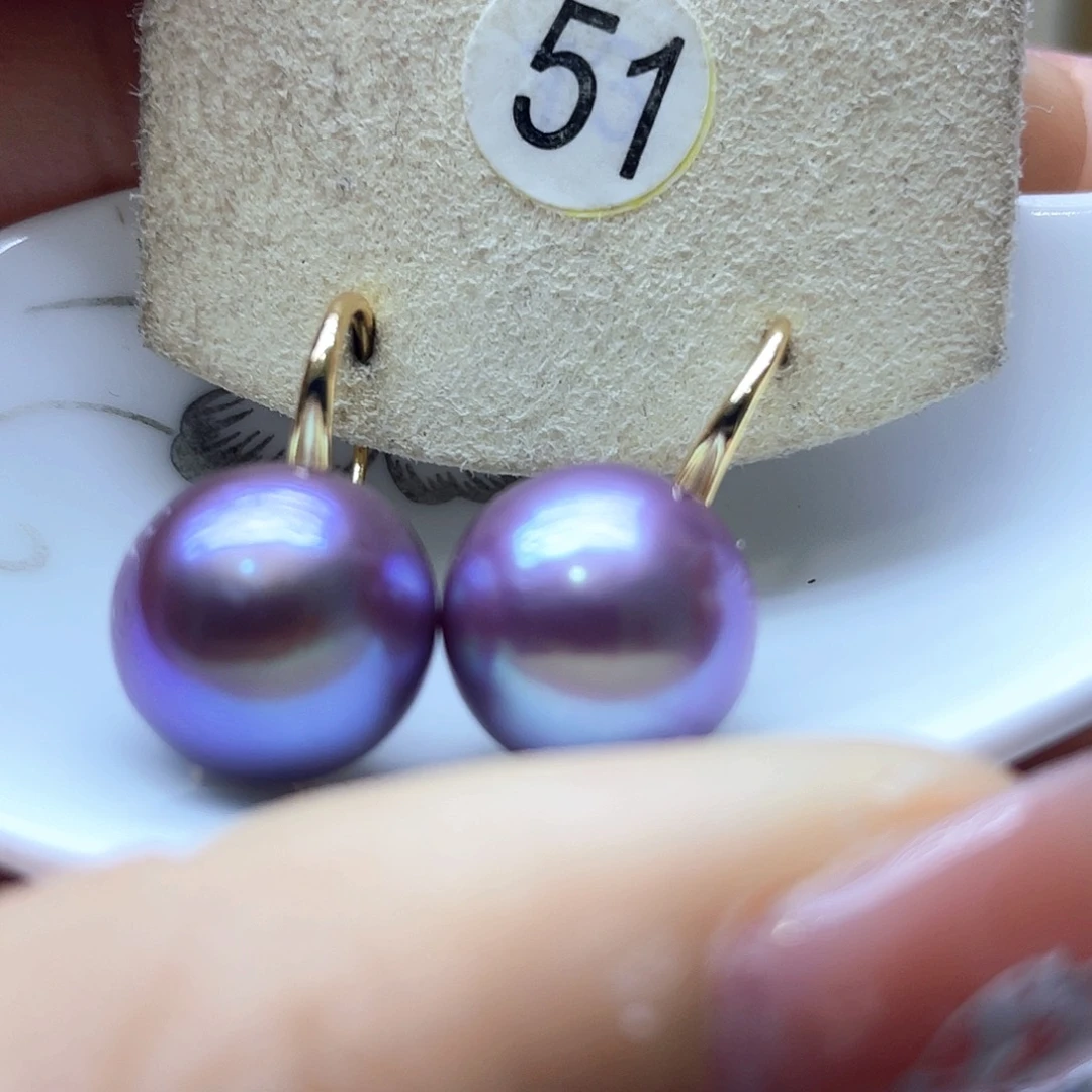 淡水珍珠耳饰银S925镶嵌