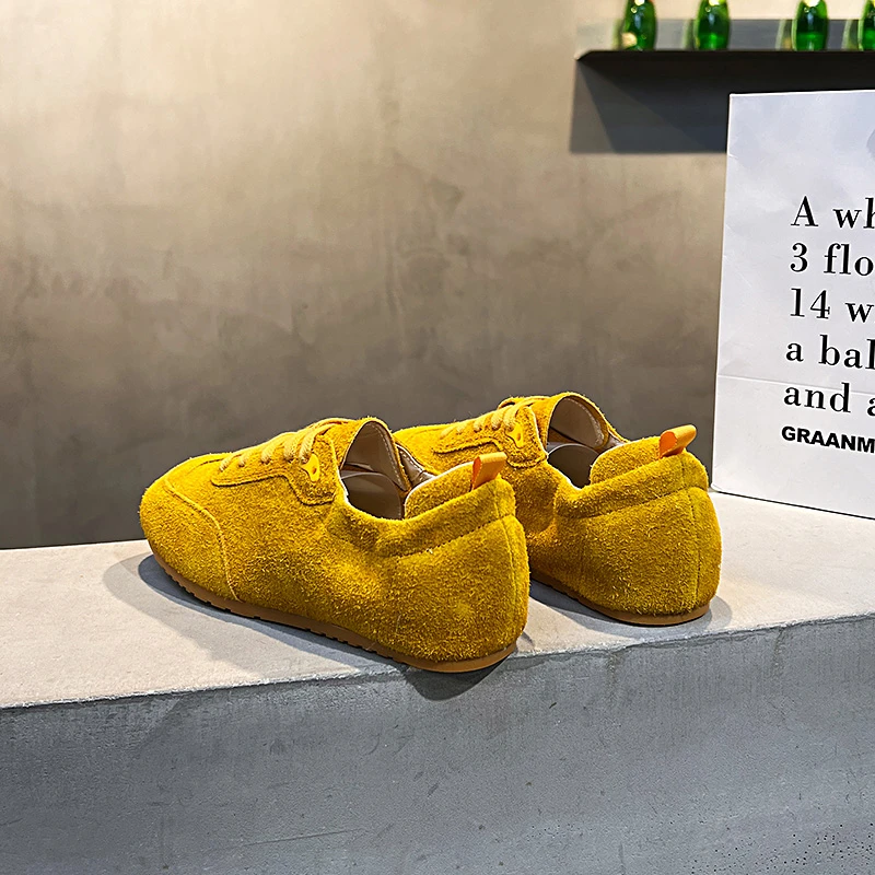 欧货爆款黄色德训鞋女2025新款春季女百搭轻便运动休闲阿甘鞋D152