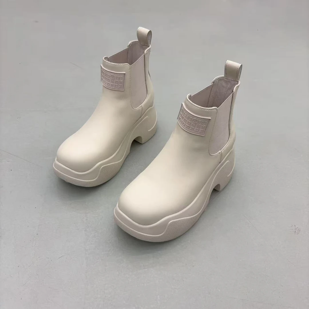 现货A4｜高端真皮羊里垫厚底马丁靴女靴｜标准尺码|4396