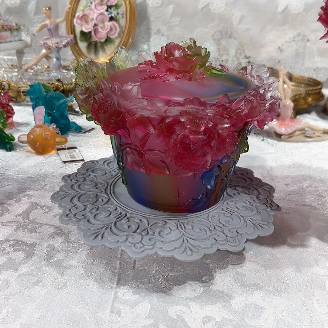 陶瓷QAA289脱蜡水晶七彩色糖果盒