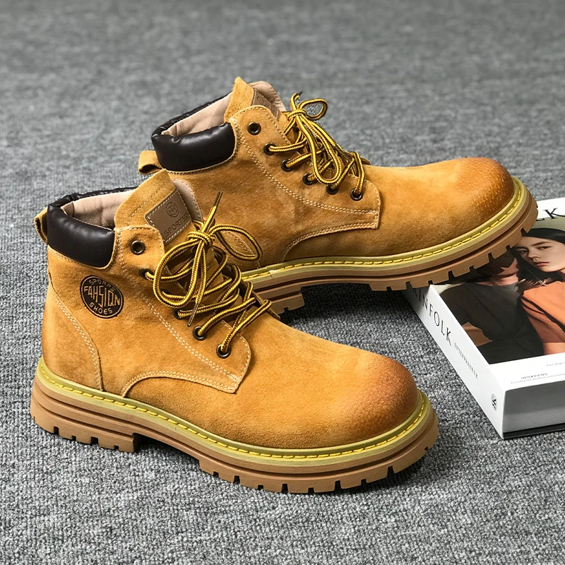CPOZ时尚情侣马丁靴男女户外大黄靴英伦高帮潮流工装靴