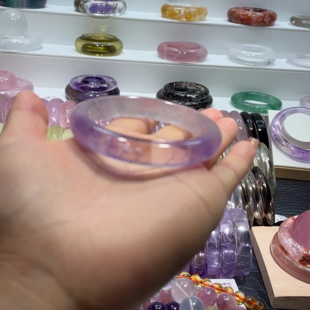 水晶手镯52.3圈口19号未镶嵌