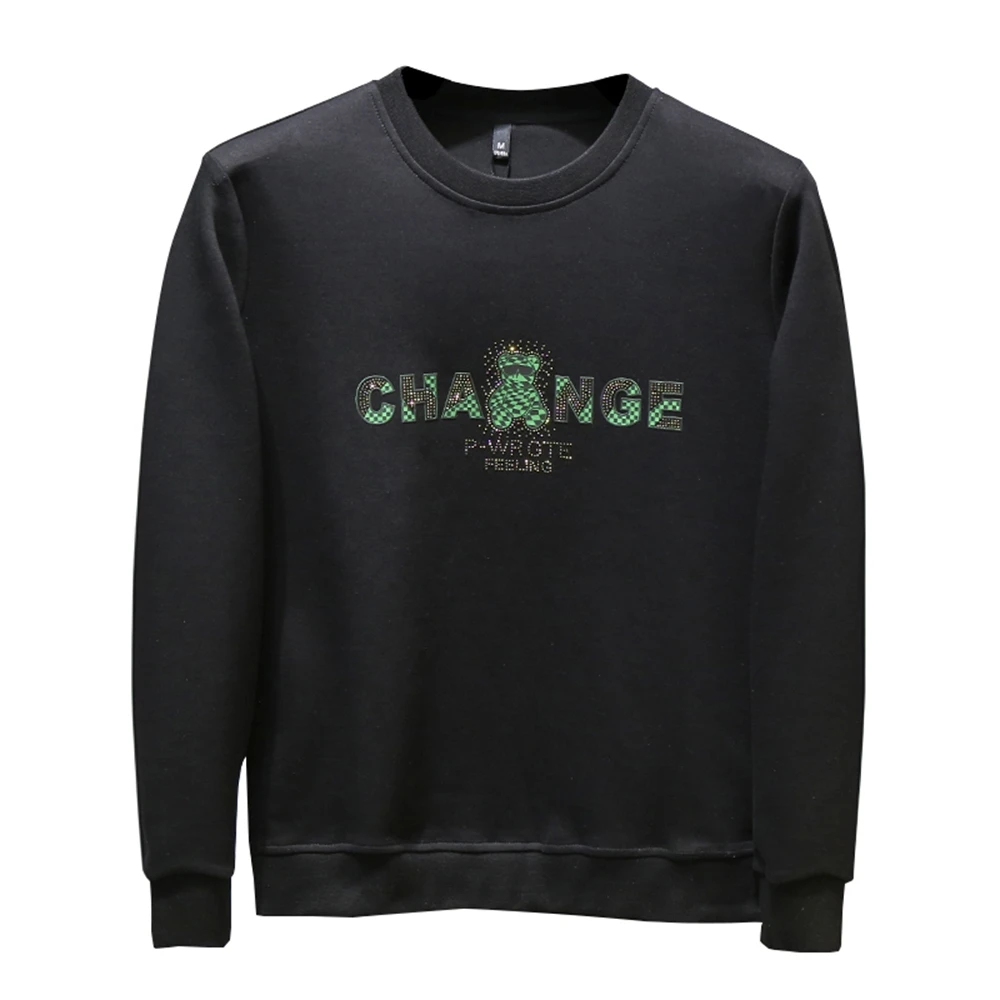 荷波撒纳温秋冬季男士长袖卫衣圆领潮牌休闲字母印花套头百搭上衣