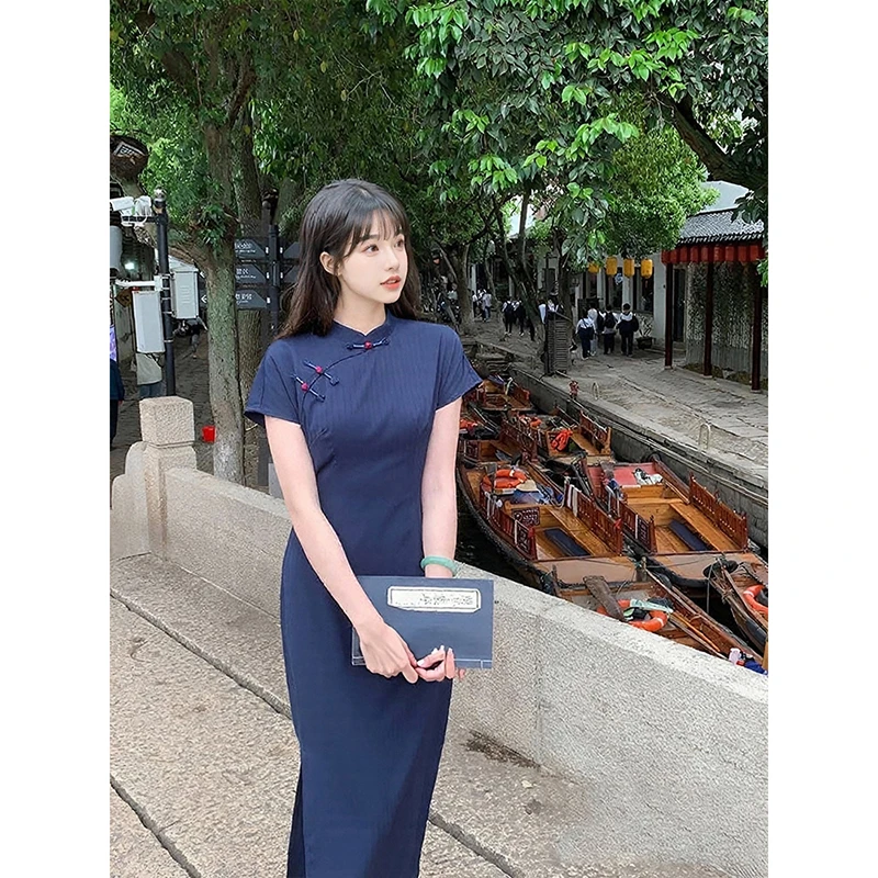 新中式国风EIA一尧【北平往事】复古改良旗袍女夏季短袖连衣裙