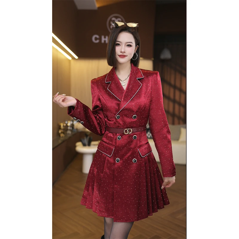 2025春上新时尚修身女神气质收腰显瘦早春季轻奢连衣裙 C5827