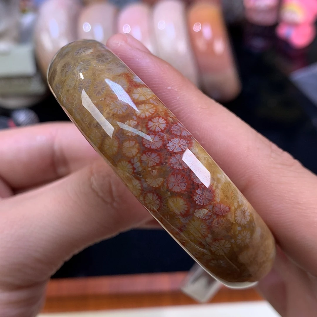 【闪购商品】颈饰未镶嵌硅化珊瑚（珊瑚玉）104号56.6圈双面雏菊花花