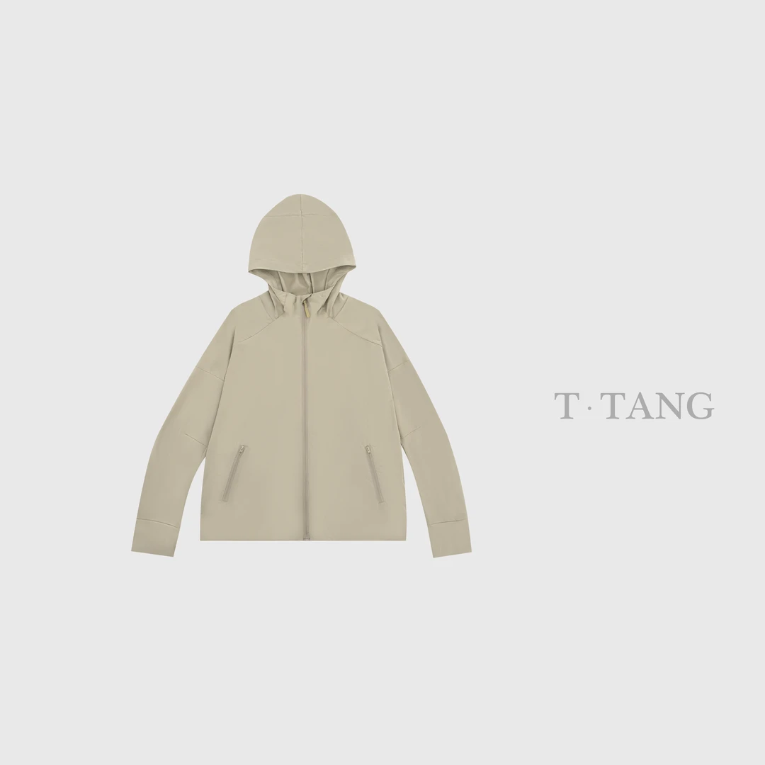 FL秋季沙感四面防晒面料双面高弹运动休闲连帽防晒弹力外套【2951】