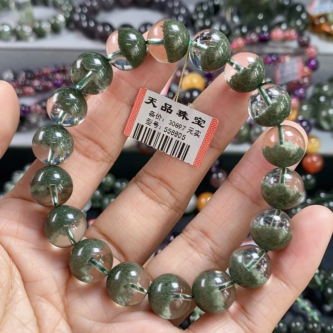 未镶嵌手链水晶绿幽灵手链558805