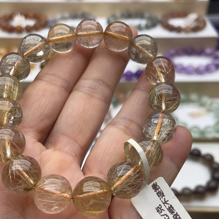 水晶手链未镶嵌金发晶12.8m