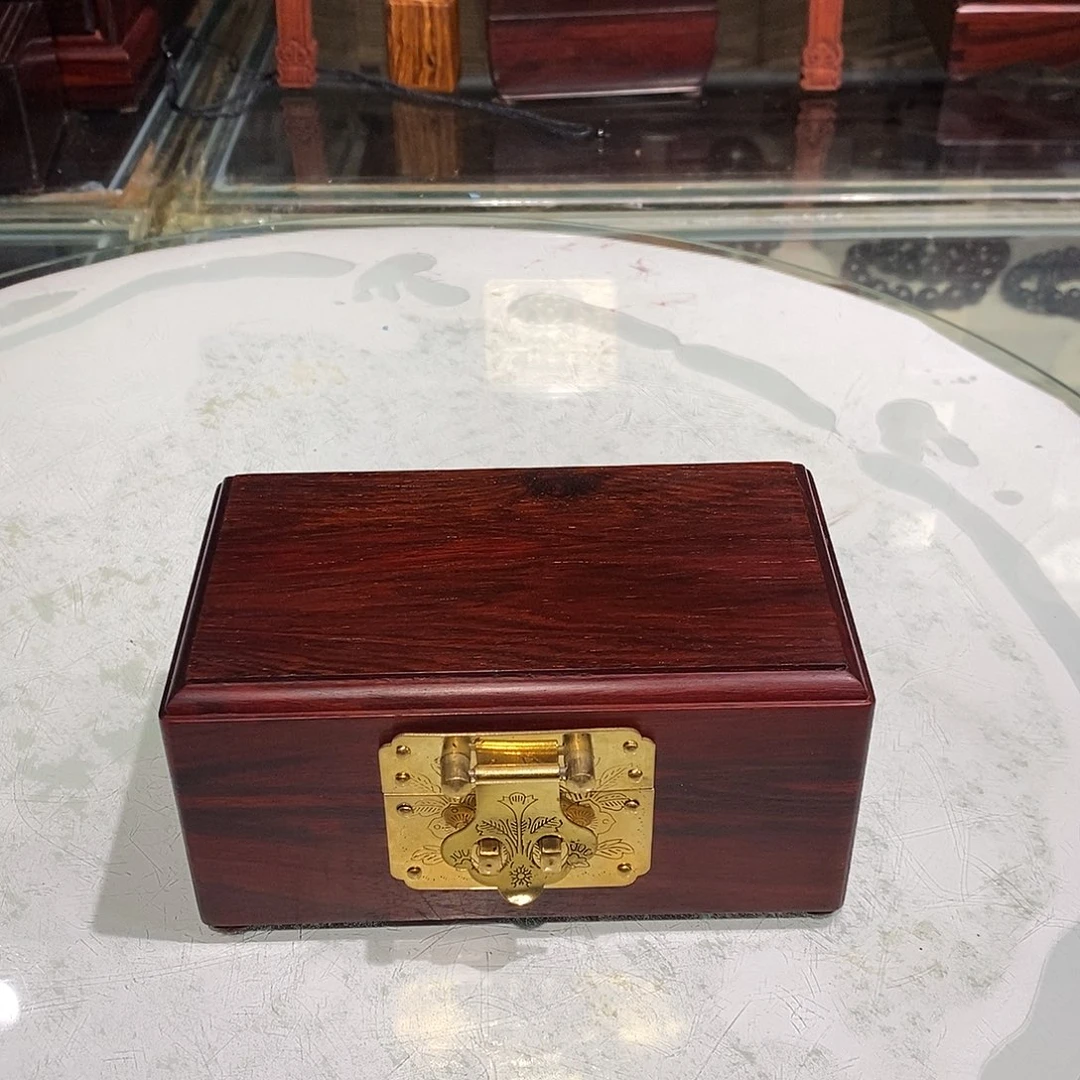 檀香紫檀（小叶紫檀）独板首饰盒13.8/8/6.5