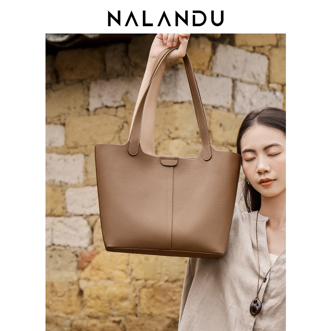 纳兰杜大包包2025新款托特包单肩包大容量软皮真皮上班通勤-SW