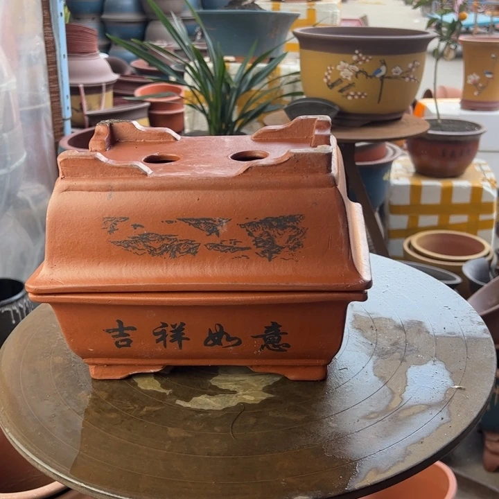 紫砂宜兴紫砂花盆26+26红马槽