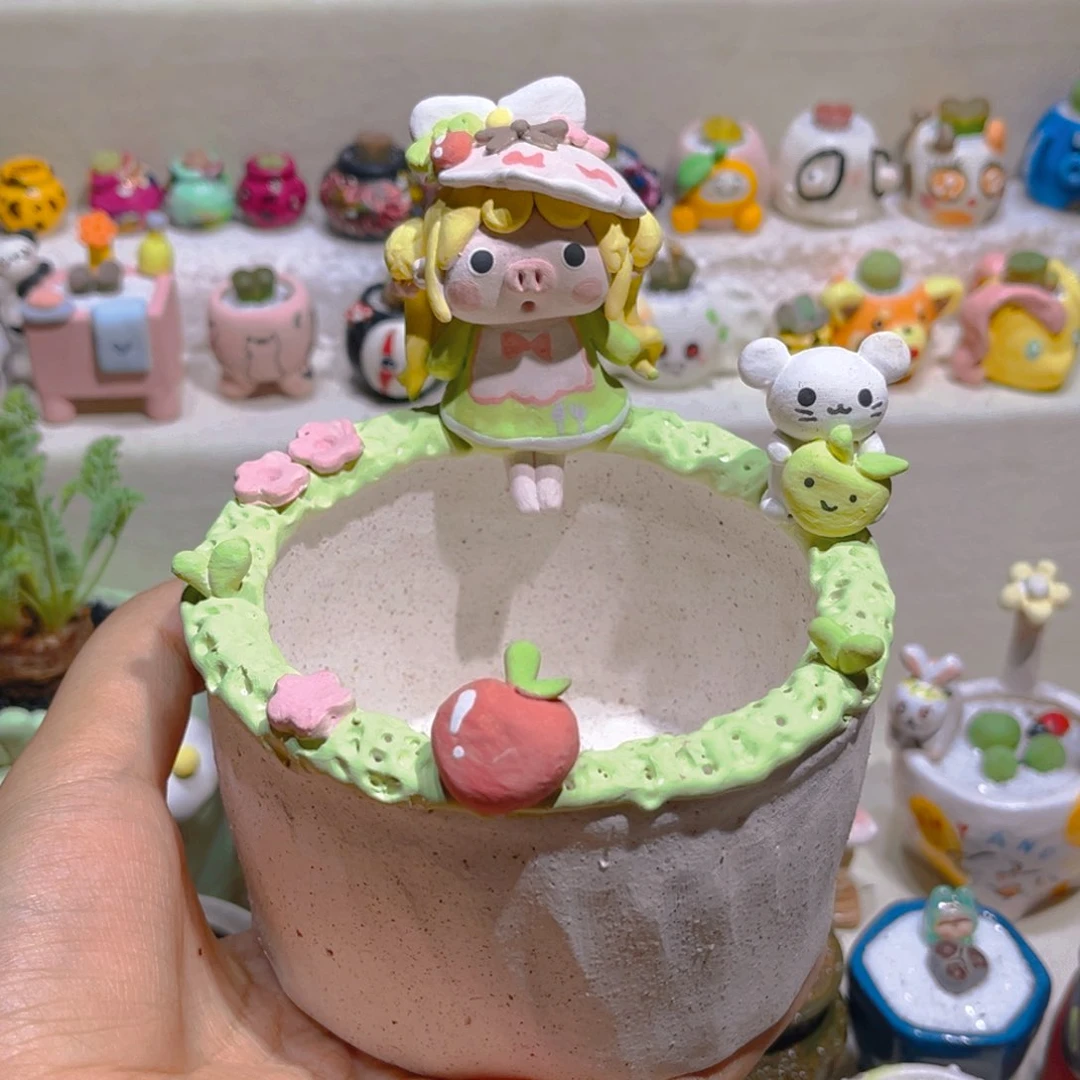 043纯手工制作重工盆盆
