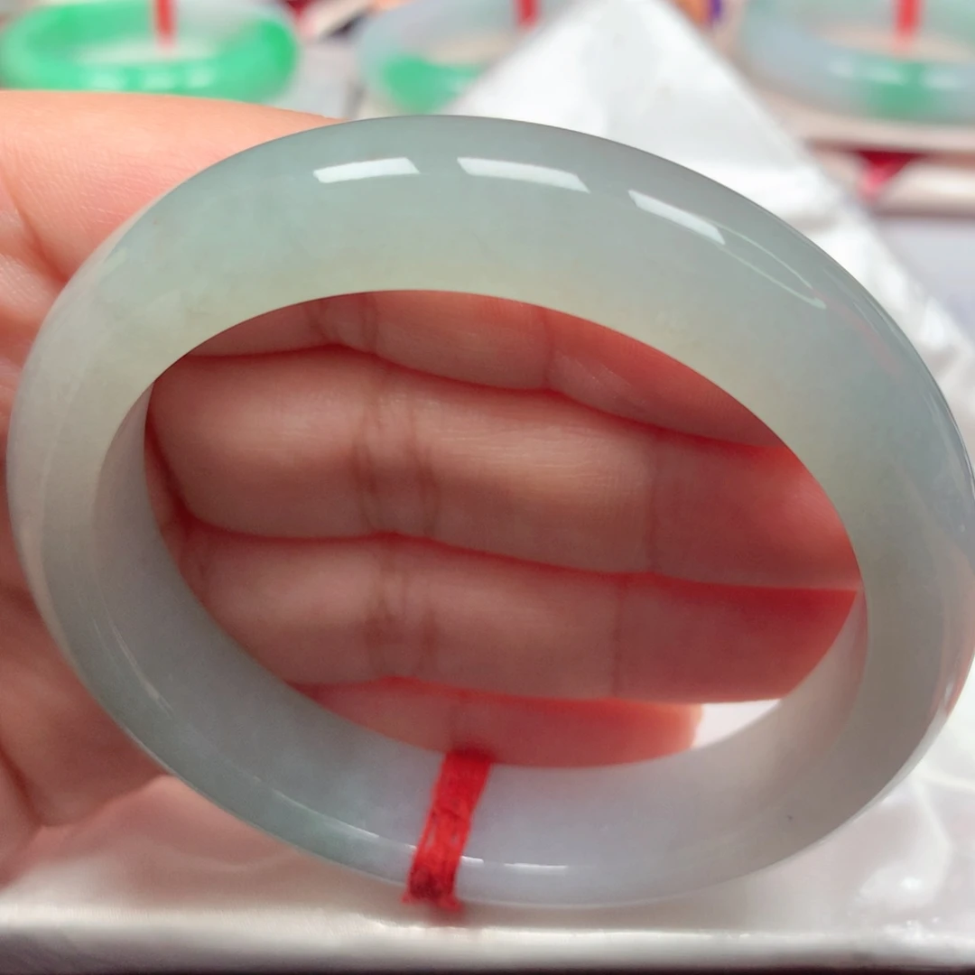 未镶嵌手镯翡翠52冰晴冰透