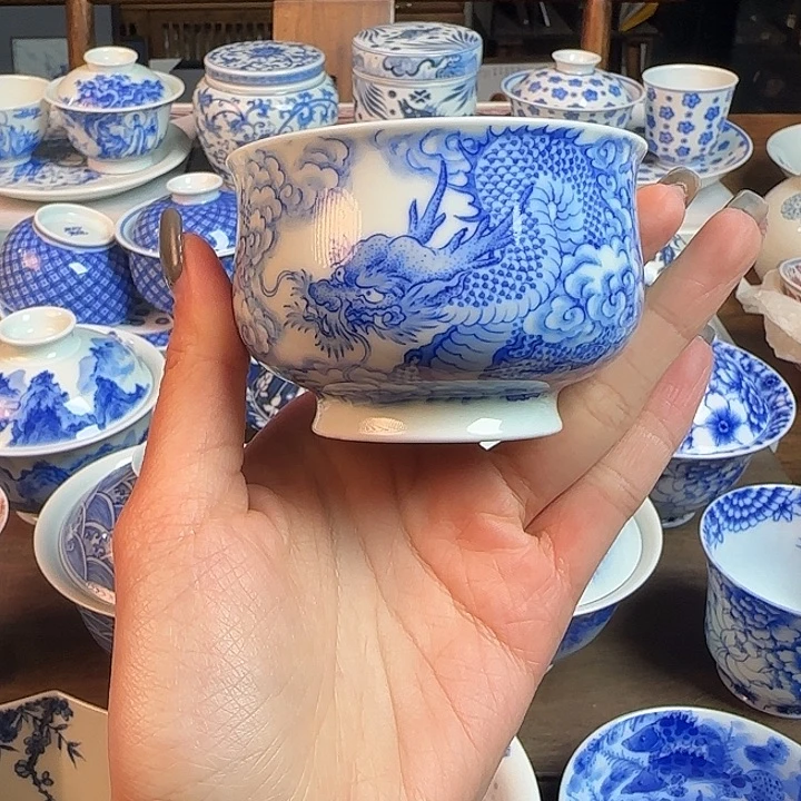 名窑口 点工龙纹卢氏杯