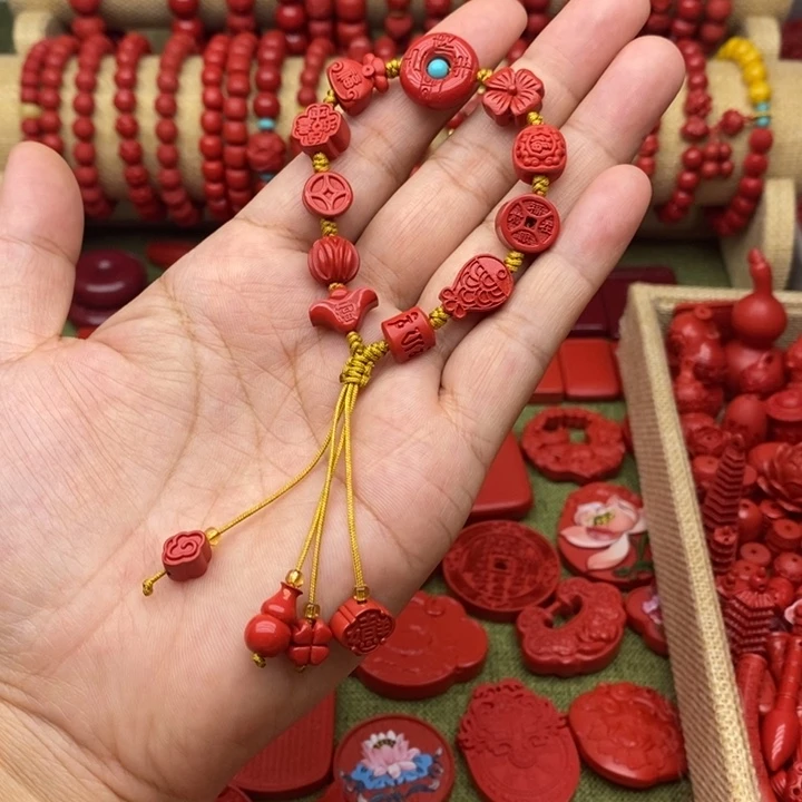 天然辰砂多宝手绳