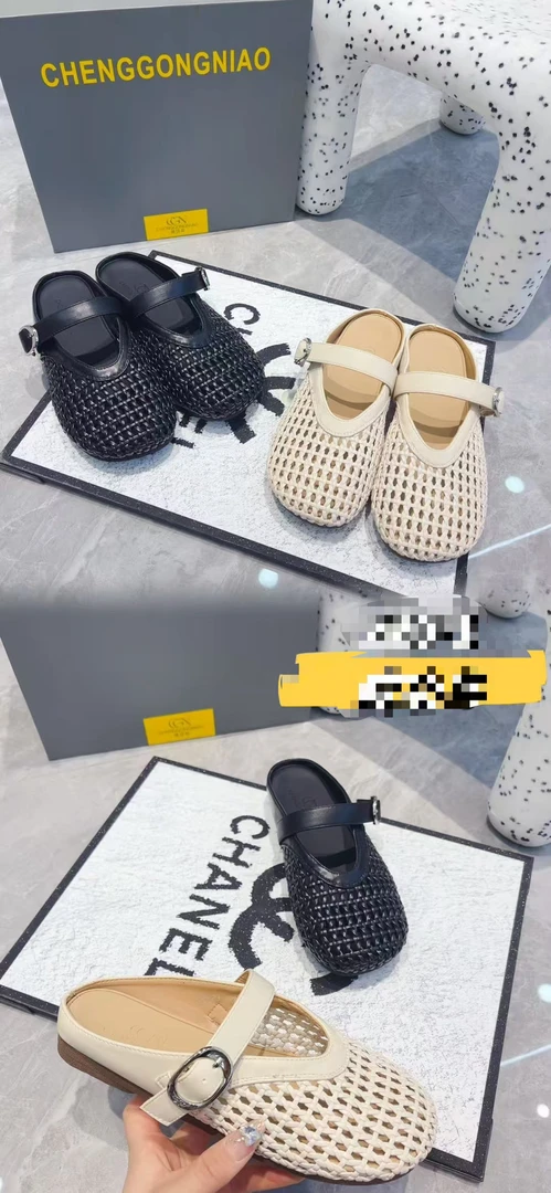 包头平底舒适浅口法式镂空包头拖凉拖洞洞百搭软底