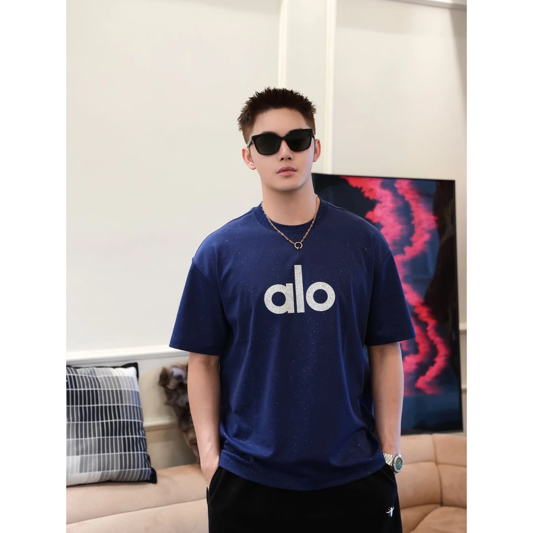 SAM【浩瀚星辰】轻奢质感夏季透气冰感闪粉字母圆领高品质短袖