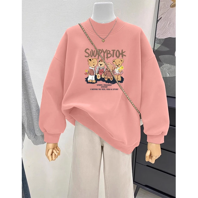 半高领套头卫衣女设计感小众宽松休闲百搭洋气上衣加绒加厚秋冬季