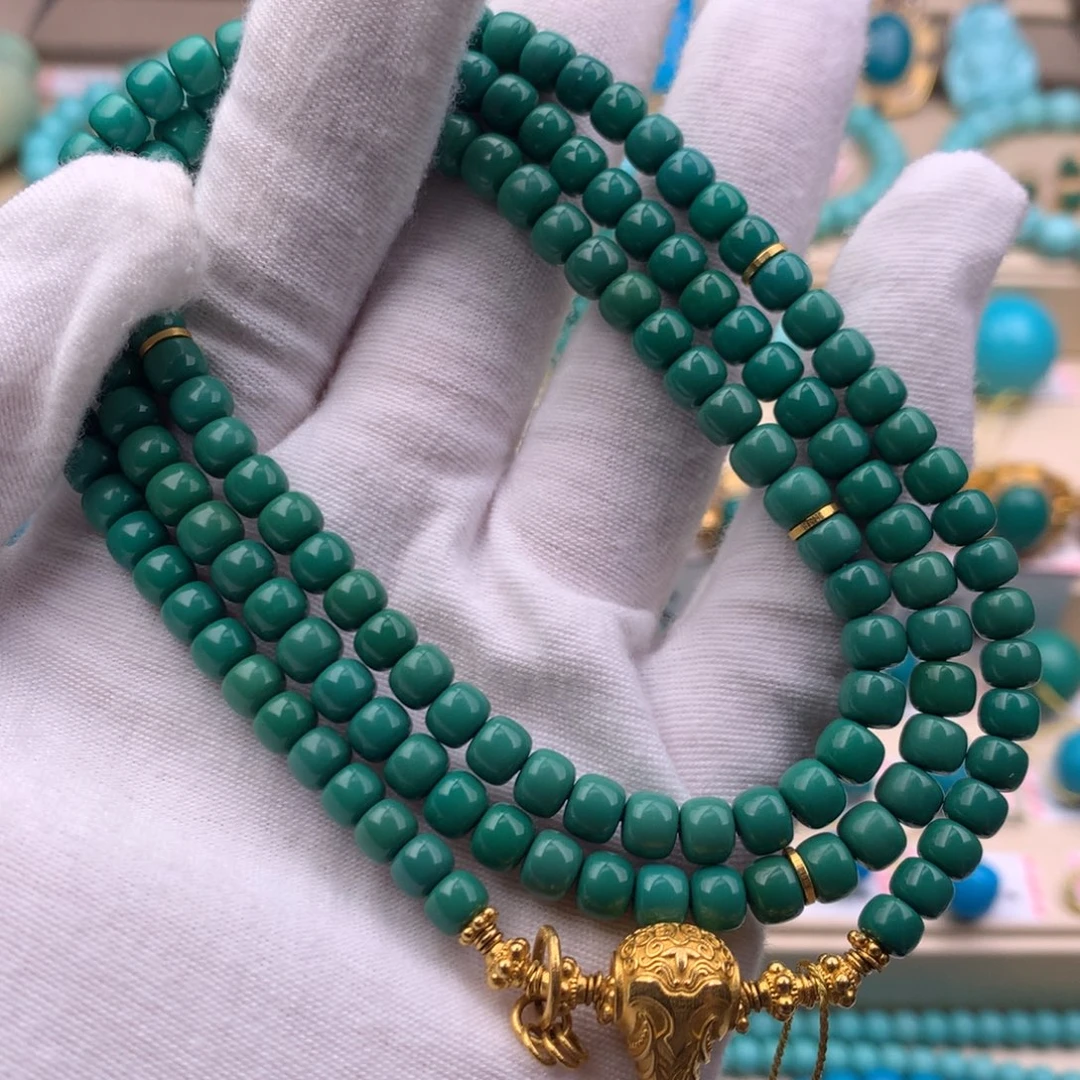 绿松石18K金镶嵌珠宝奇石