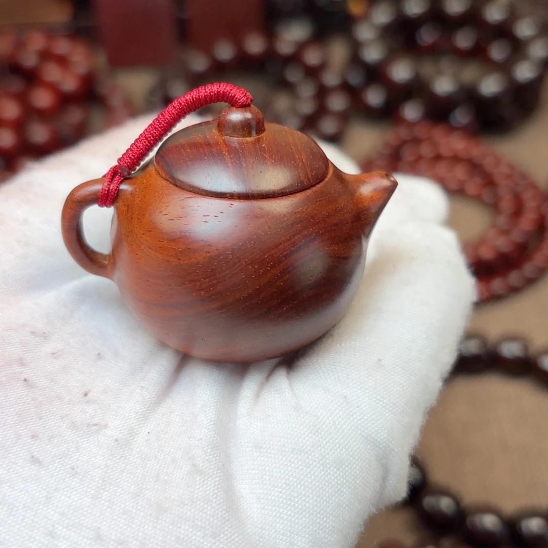 小叶紫檀把件扣*把把壶