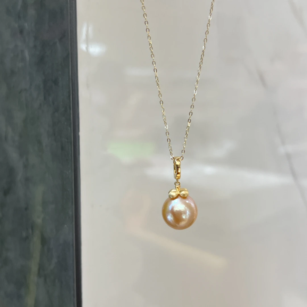 【钱元元专享】S1335-925银淡水珍珠中国红吊坠13-14mm