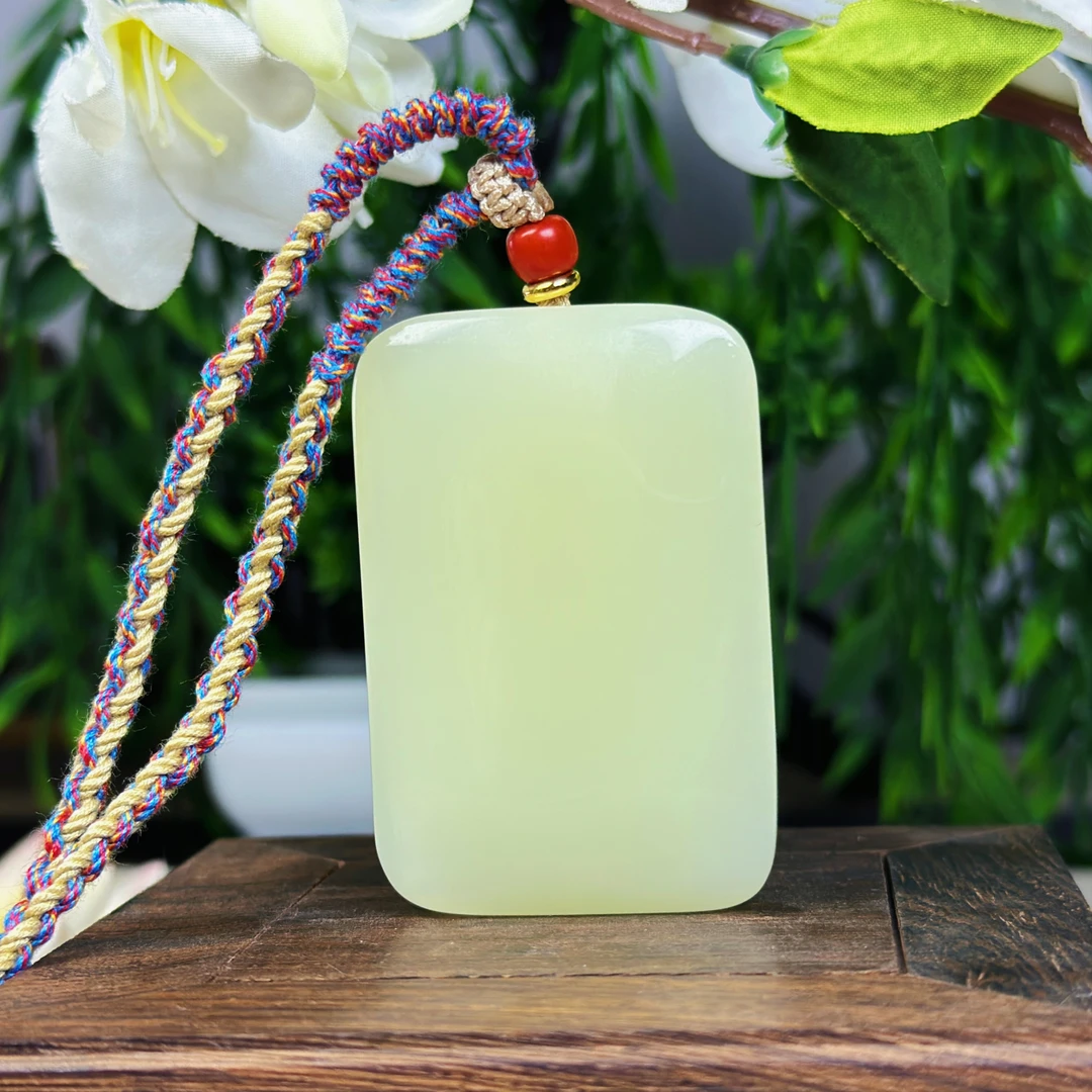 【和田玉无事牌】天然新疆和田玉大板平安无事牌吊坠60mm*40mm*12mm