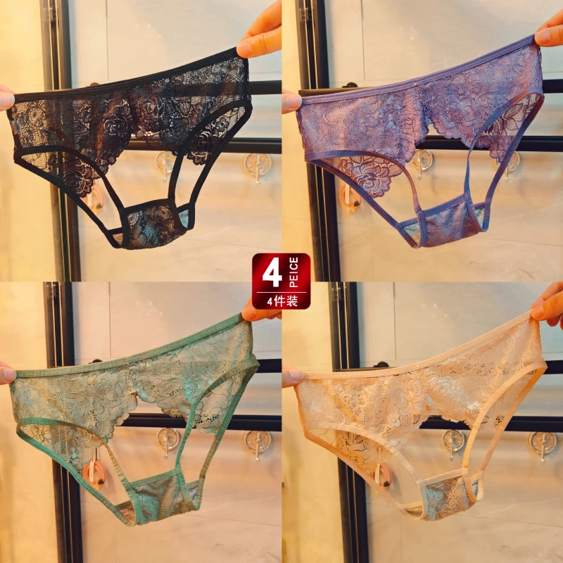 新品性感时尚镂空女内裤轻奢网红爆款火辣透气蕾丝三角裤棉裆