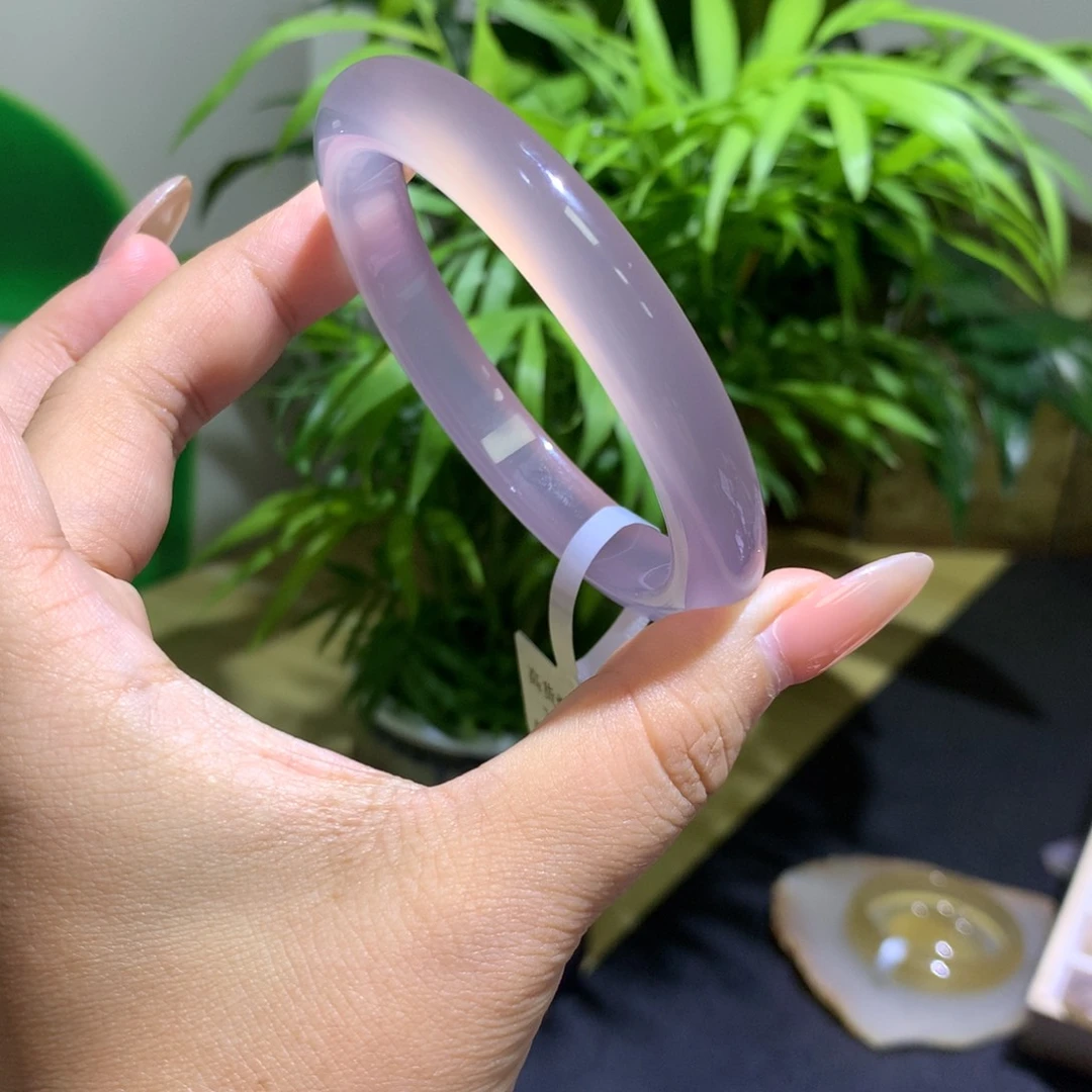 手镯玛瑙/玉髓未镶嵌烟灰紫