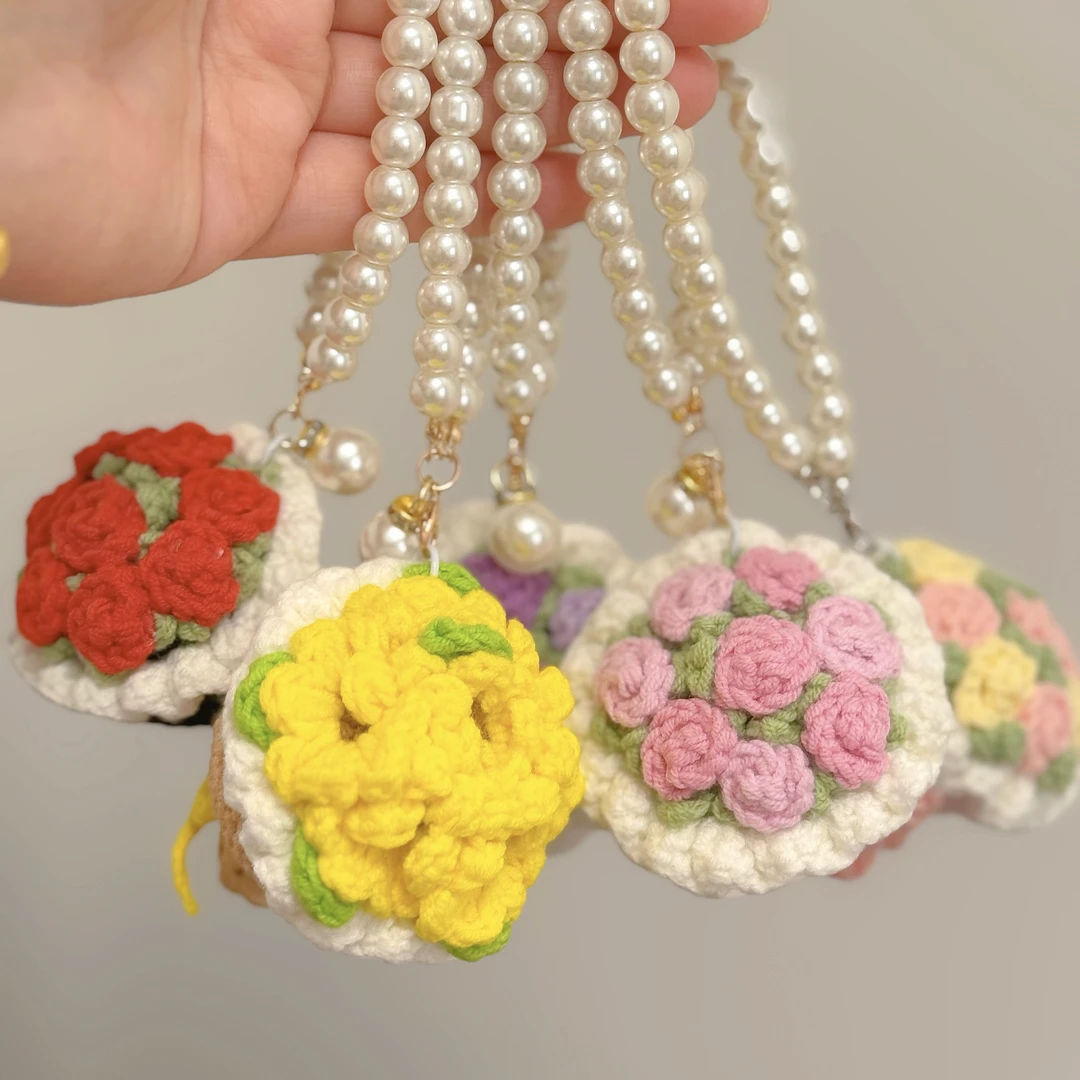 【现货成品】手工钩织花束挂件玫瑰向日葵薰衣草送女友闺蜜创意礼物