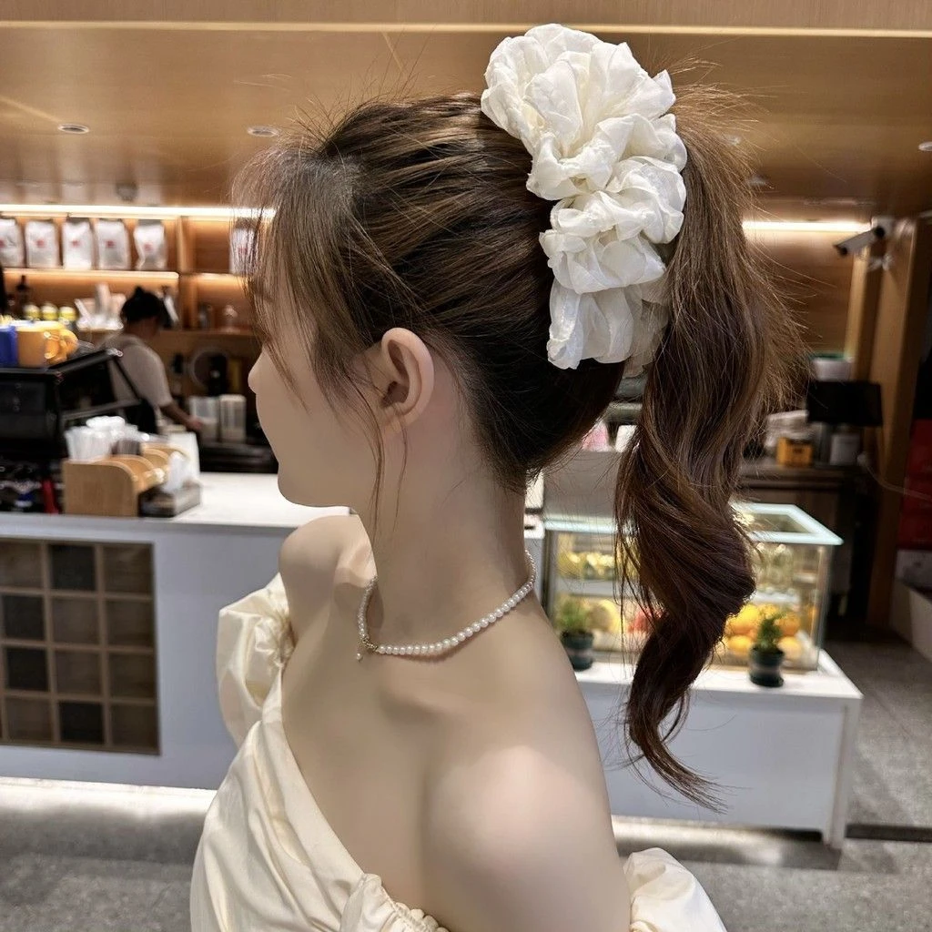 超仙大号多层泡泡蝴蝶结抓夹气质显发量韩国纱花发抓后脑勺鲨鱼夹