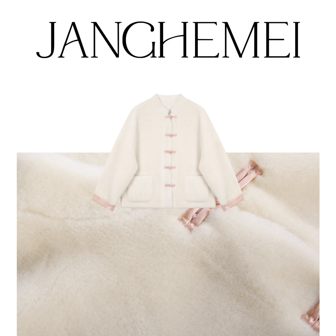 JANGHEMEI【中国风外套】盘扣长袖100绵羊毛新中式外套W12792M34