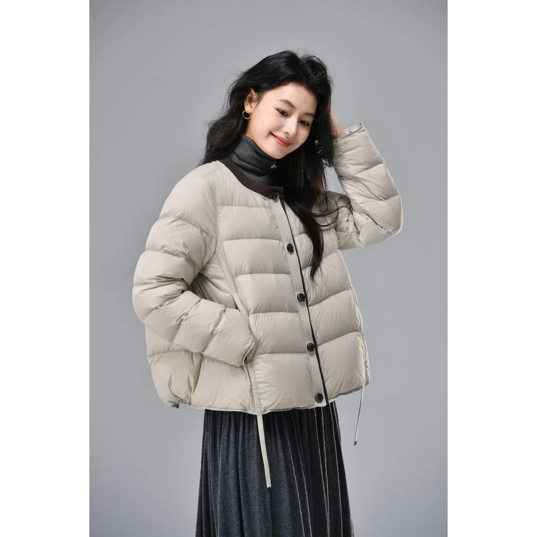 时尚百搭轻羽绒短款保暖白鸭绒羽绒服ZYD095 龙姐