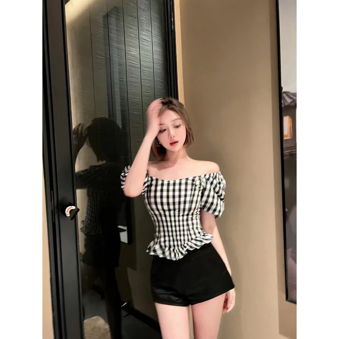 【罗马旧事】 LC240424格子衬衫上衣