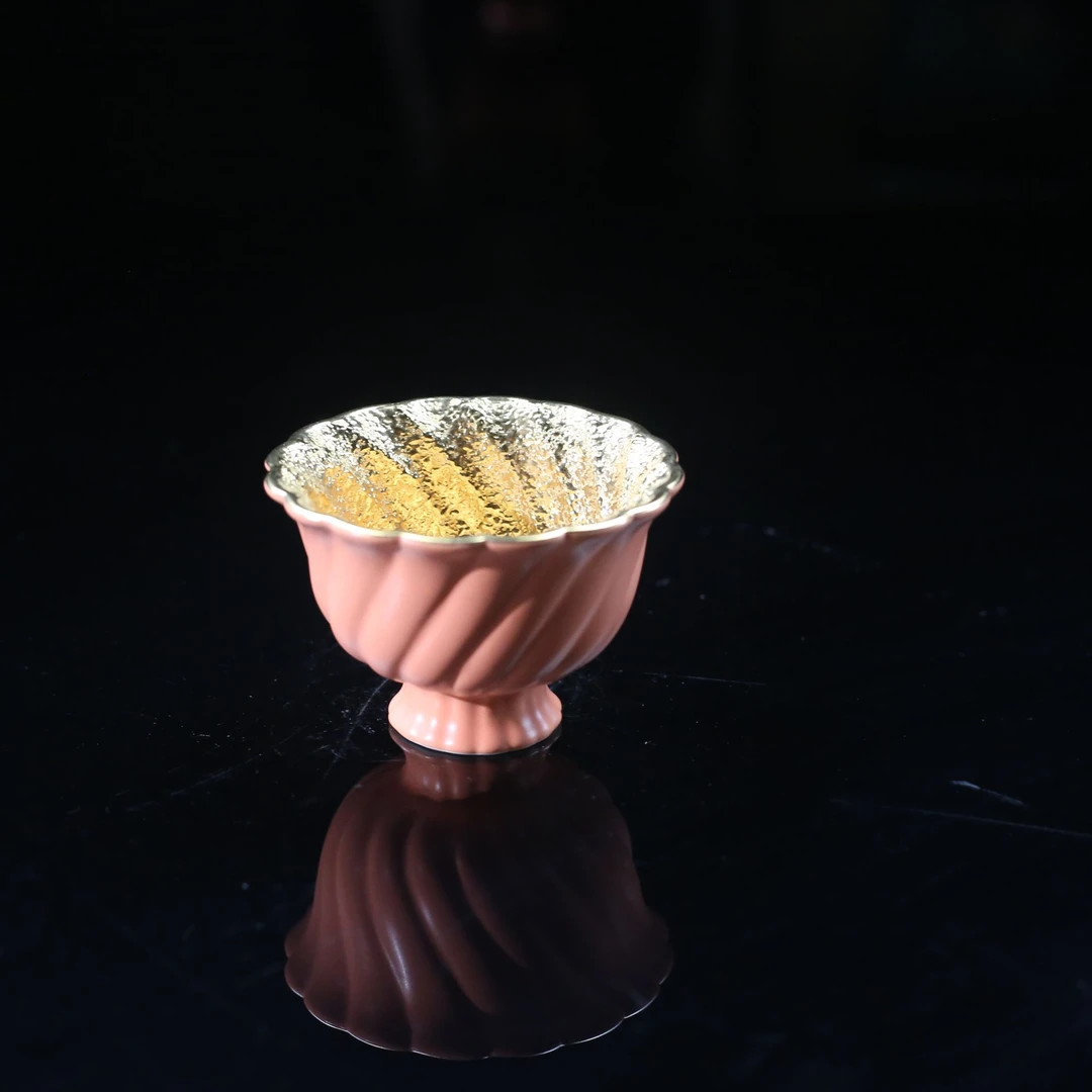 【宜景窑宝石釉鎏金系列】30cc丁香花主人杯原矿喝茶杯子