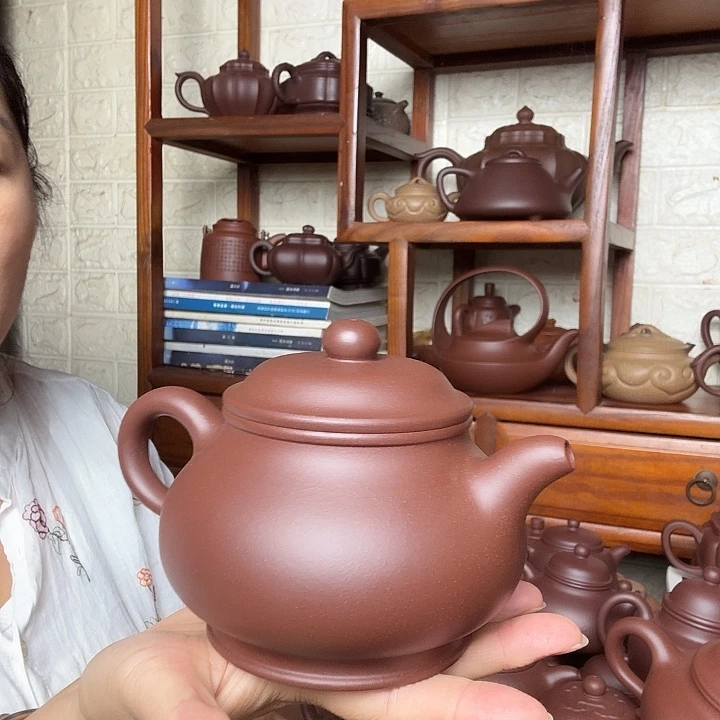 东***起茶壶紫砂大潘壶500cc底槽清精工半手工